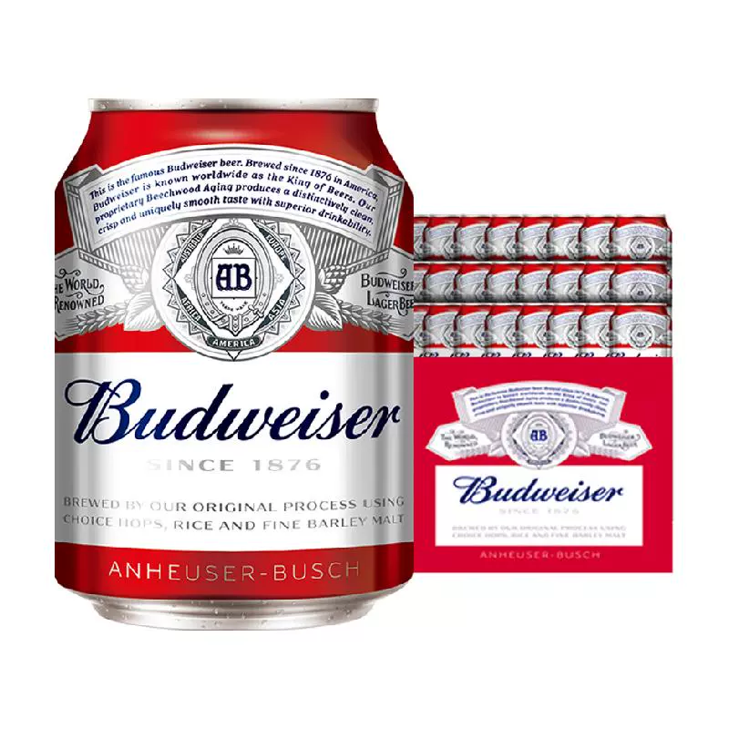 88VIP：Budweiser 百威 小麦醇正啤酒整箱Mini罐255ml*24听 57.95元（需用券）
