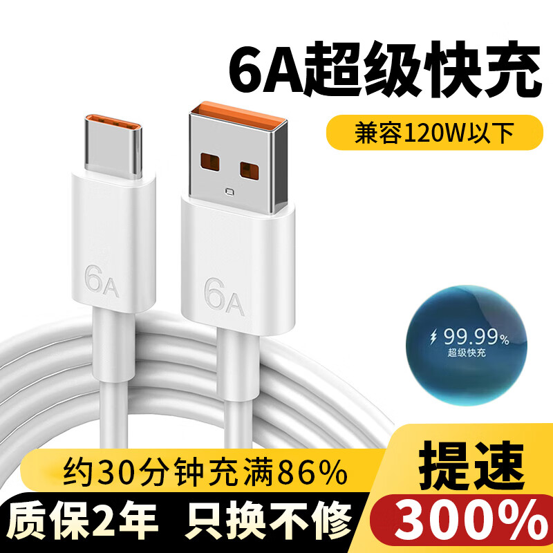 煅迪 手机快充线 1条6A超级快充线—加粗铜芯提速300% 1.57元（需买3件，需用