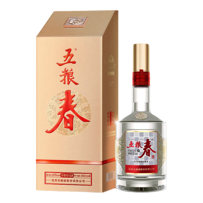 五粮液 股份 五粮春 第二代 浓香型白酒 52度 500ml 单瓶装 196.8元（需用券）