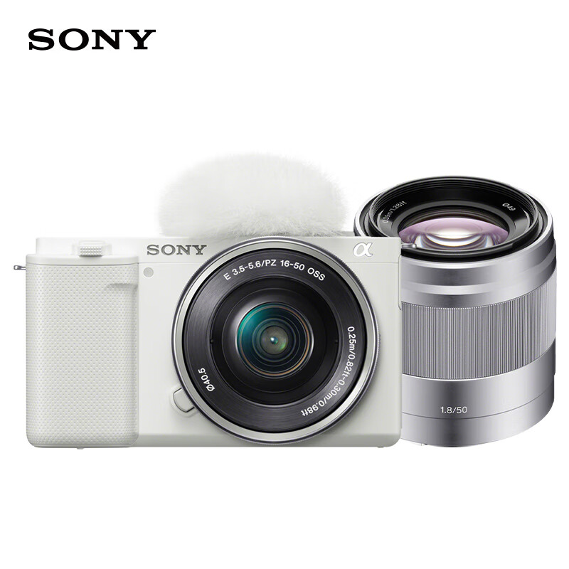 索尼 SONY ZV-E10L Vlog微单数码相机白色 人像双镜头套装（标准镜头+50F1.8定焦