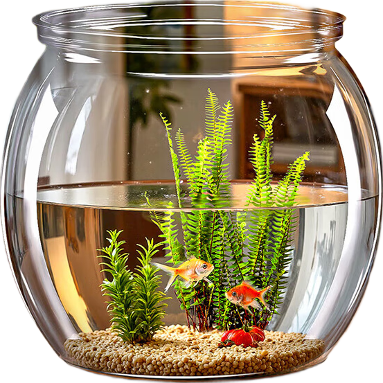 桌面鱼缸 家用透明耐摔 中号 桌面生态造景缸 金鱼水培绿植 5.2（合2.6元/件
