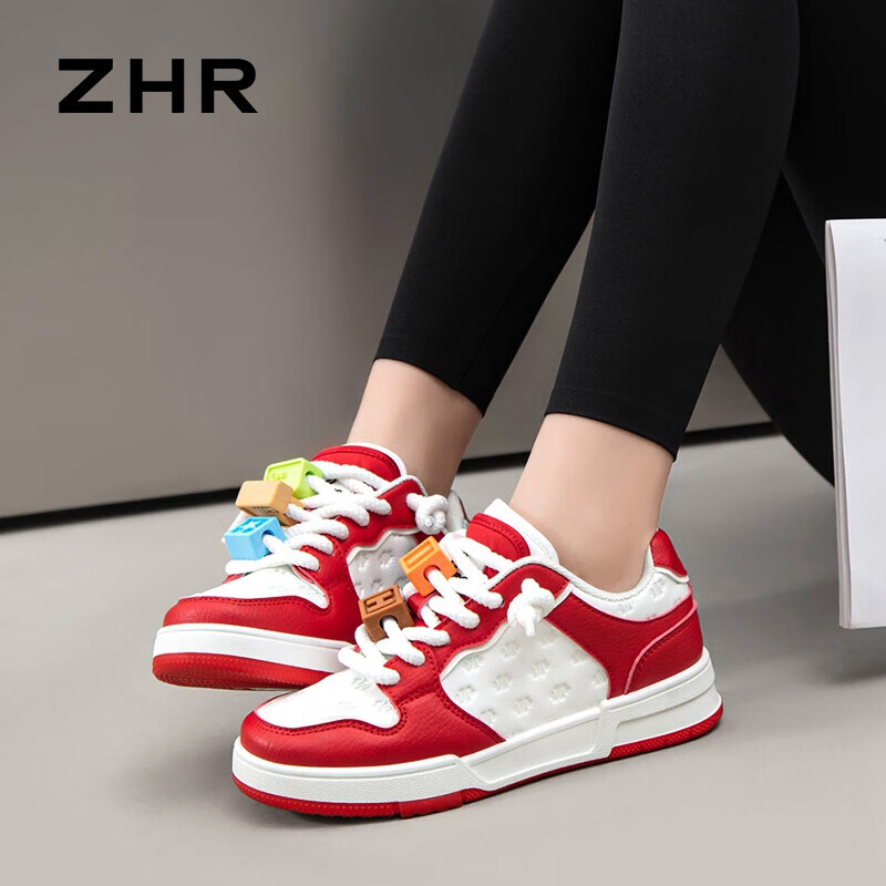 plus会员：ZHR 女款红色休闲运动鞋 58.26元