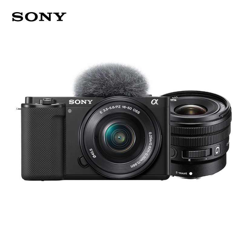 SONY 索尼 ZV-E10L 微单相机+10-20mm F4双镜头套装 美肤拍照 颜值机身 精准对焦 