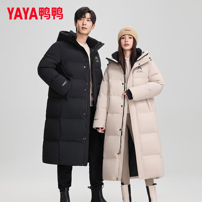 移动端、京东百亿补贴：YAYA 鸭鸭羽绒服 312g高充绒 冰壳系列 男女同款长款