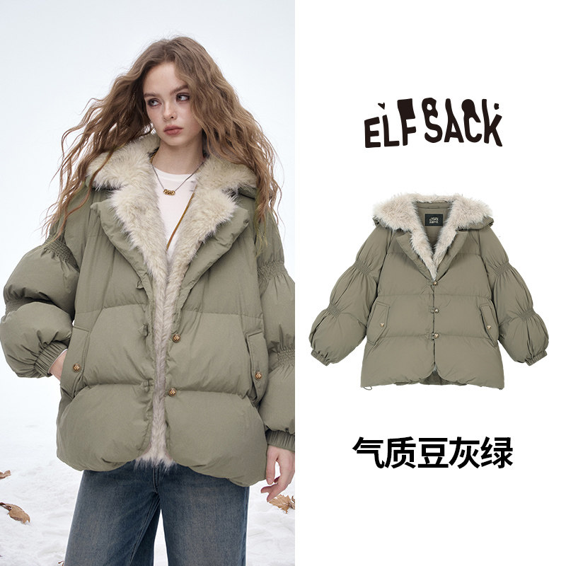 移动端：妖精的口袋 女士羽绒服 25715019 849元（淘金币可抵9.99元起）