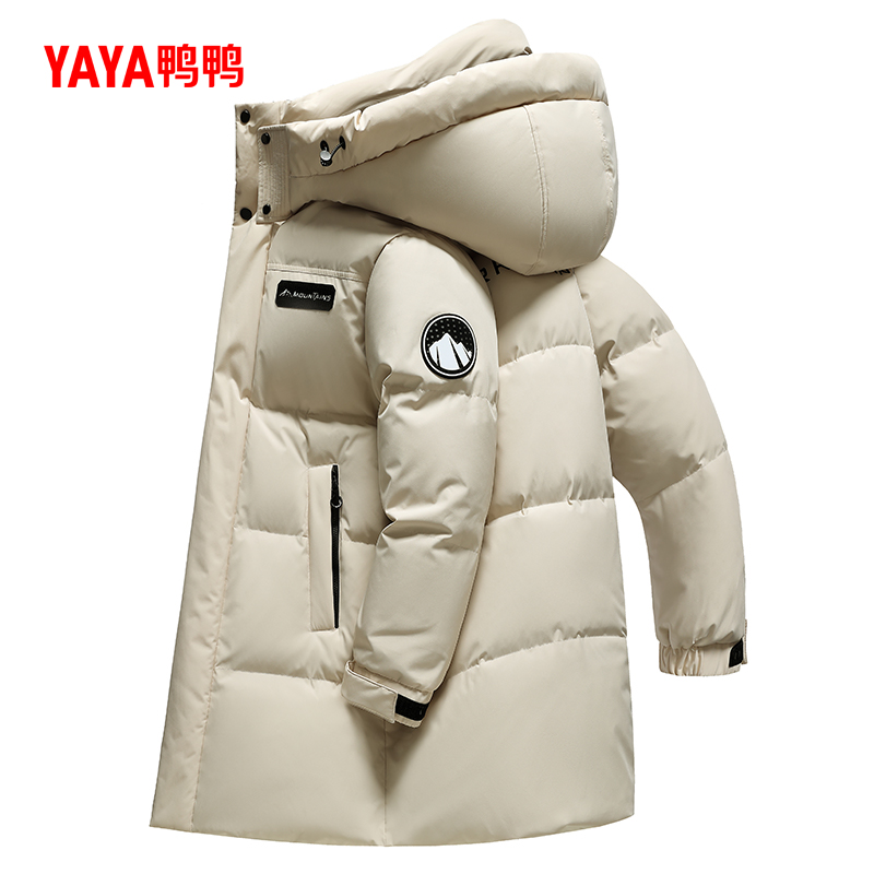 YAYA 鸭鸭 青春流行 男士羽绒服 YE4B704182D 加厚中长款连帽 499元（需用券）