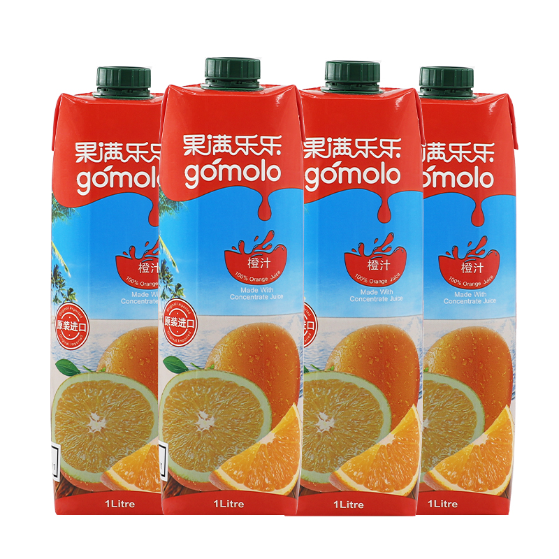 gomolo 果满乐乐 原装进口橙汁 1L*2瓶 19.8元包邮（需用券）