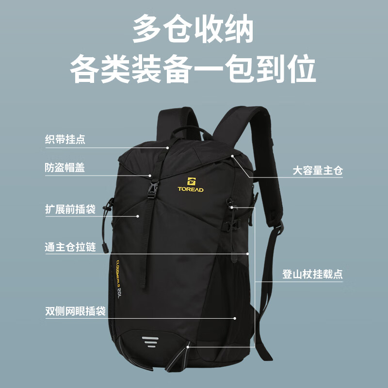 国家补贴：探路者 登山背包20L多功能背负旅行包 141.06元