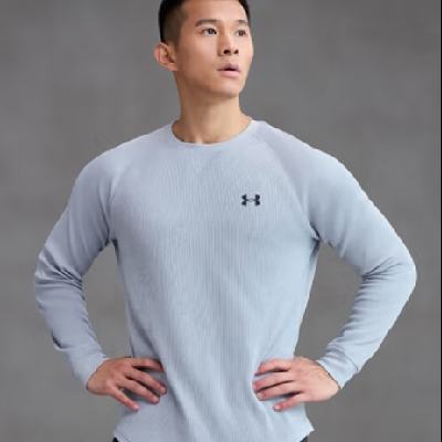 双11预告，14日20点：UNDERARMOUR 安德玛 DFO男子华夫格圆领训练运动长袖T恤13023