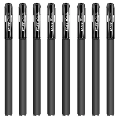 简菲新款直液笔5支+磨砂杆中性笔3支+圆筒款笔筒1个 3元（合1元/件）