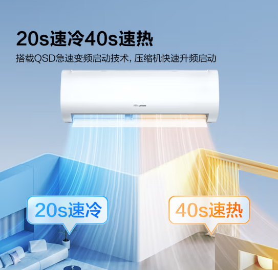 Hisense 海信 自然风系列 KFR-26GW/E370-X1 一级能效 壁挂式空调 大1匹 ￥1417.44