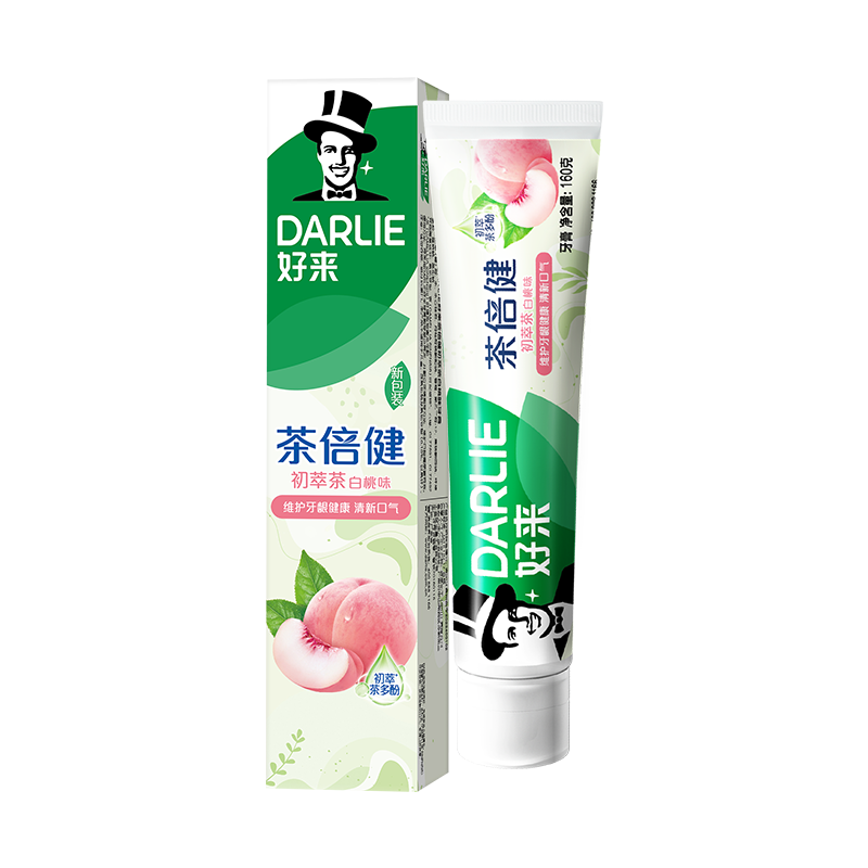 PLUS会员：DARLIE 黑人 茶倍健初萃茶白桃 牙膏 160g 7.9元（需换购）