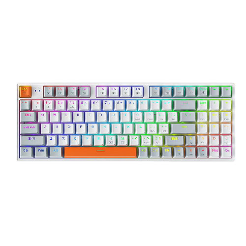 机械师 K500 94键 2.4G蓝牙 多模无线机械键盘 白色 环诺红轴 RGB 199元