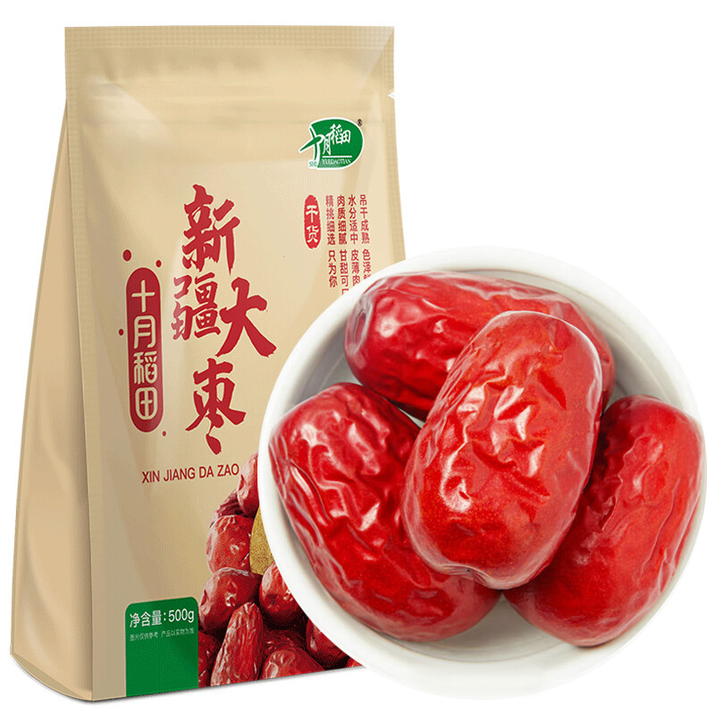 SHI YUE DAO TIAN 十月稻田 新疆大枣 500g 18.32元