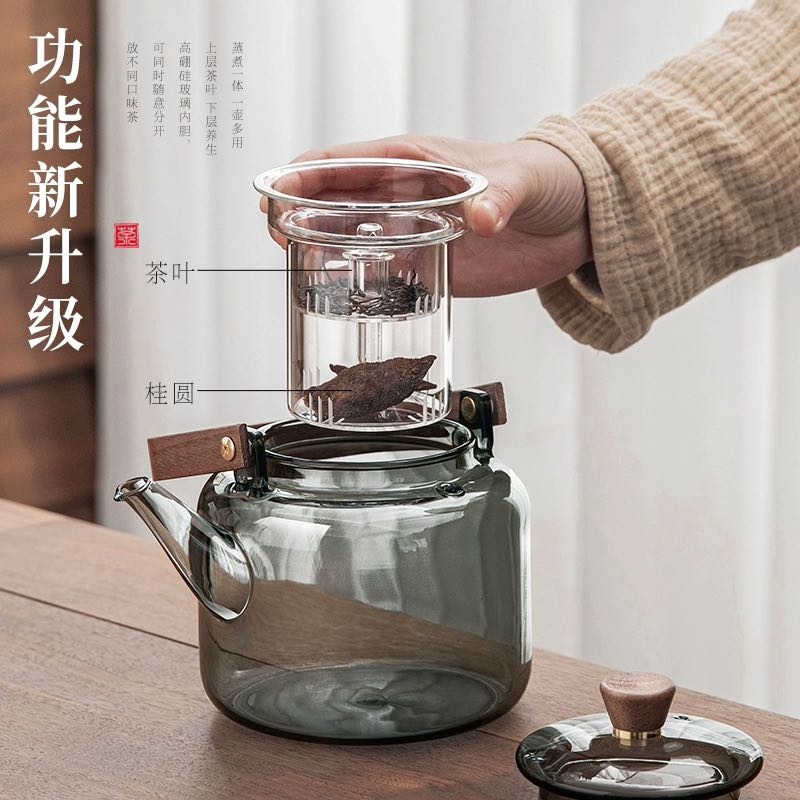PAKCHOICE 玻璃煮茶壶2023新款透明耐高温蒸泡茶专用围炉煮茶器电陶炉烧水壶 5