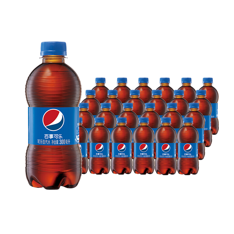 百事 可乐Pepsi 碳酸饮料汽水 300ml*24瓶 小瓶整箱装 25.56元