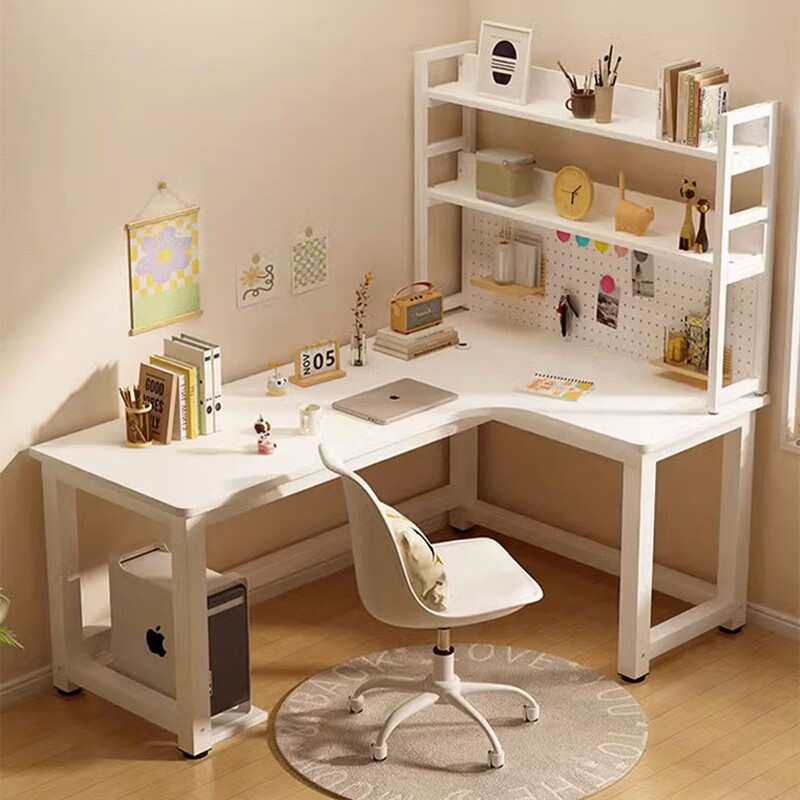 SHICY 实采 书桌书架一体卧室女生桌子工作台 左款-主机托 120x80x75cm 364元（需