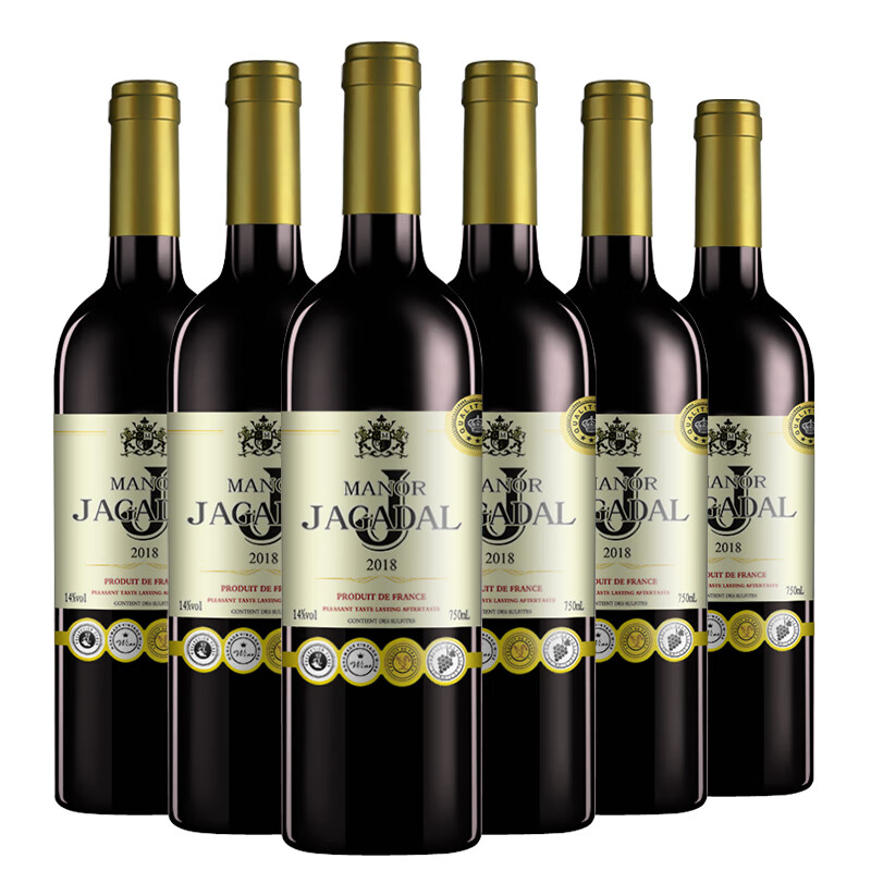 歌雅伦酒庄 加达尔庄园法国原酒进口14度干红葡萄酒 750ml*6瓶 79元（需用券