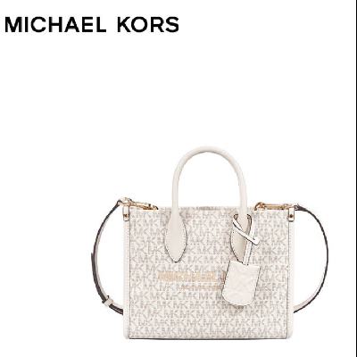 双11狂欢：MICHAEL KORS 迈克·科尔斯 MK女包 MIRELLA老花托特手提斜挎包 小号 奶