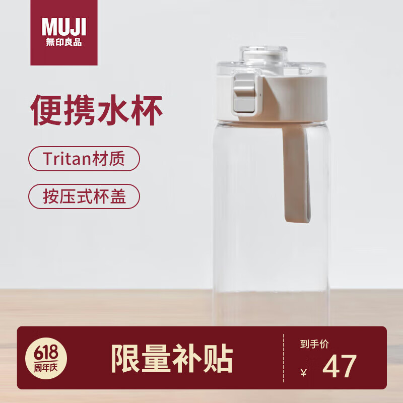 MUJI 無印良品 Tritan随行杯 透明 550ml ￥46.62