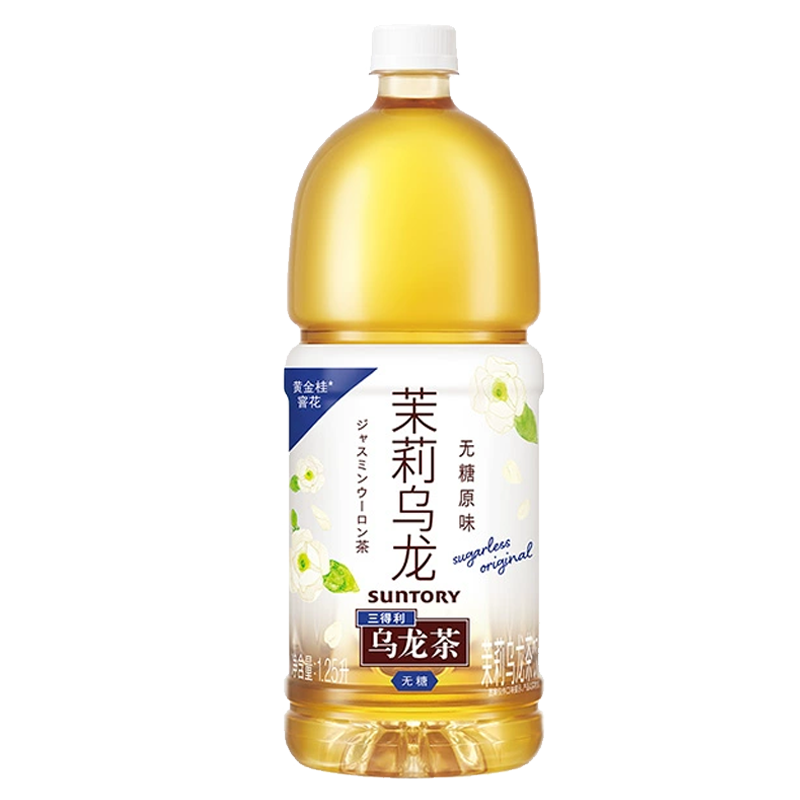 Suntory 三得利 无糖0脂 茉莉乌龙茶饮料 大容量 1.25L*6瓶 整箱 *3件 128元包邮（
