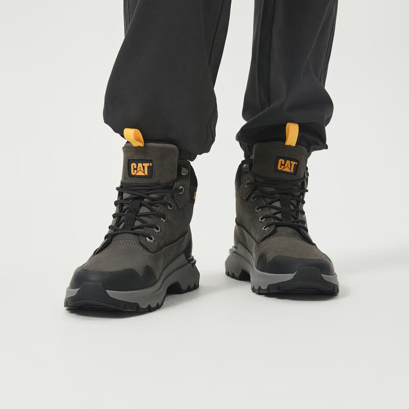 CAT 男士户外休闲百搭防泼水牛皮高帮休闲鞋 灰色/黑色 41 248.78元（需用券）