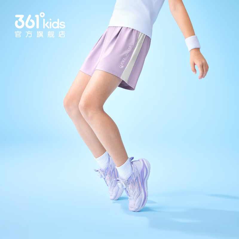 20点开始：361° 童装女童针织短裤2026年夏季新款拼接松紧带女孩子中大童裤