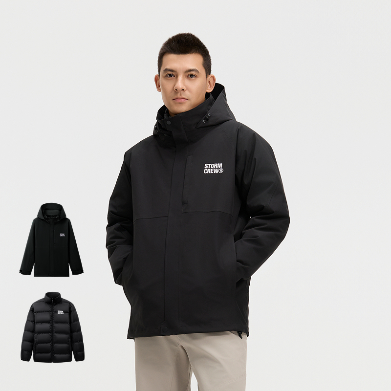 移动端：影视飓风 media storm STORMCREW飓风防风防水90%绒三合一冲锋衣 羽绒款 B