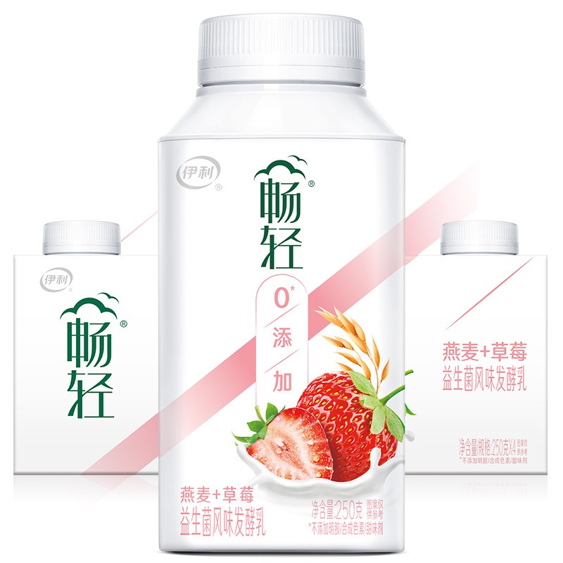 yili 伊利 畅轻低温酸奶 0添加燕麦草莓 250g*4 23.38元