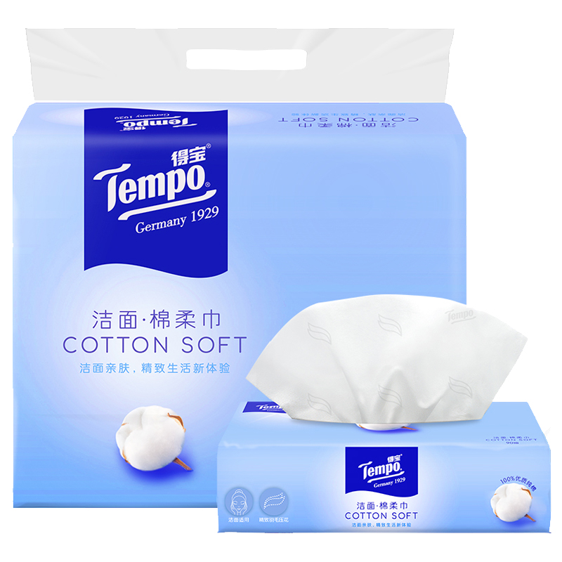 Tempo 得宝 棉柔巾 90抽 59.9元（需用券）