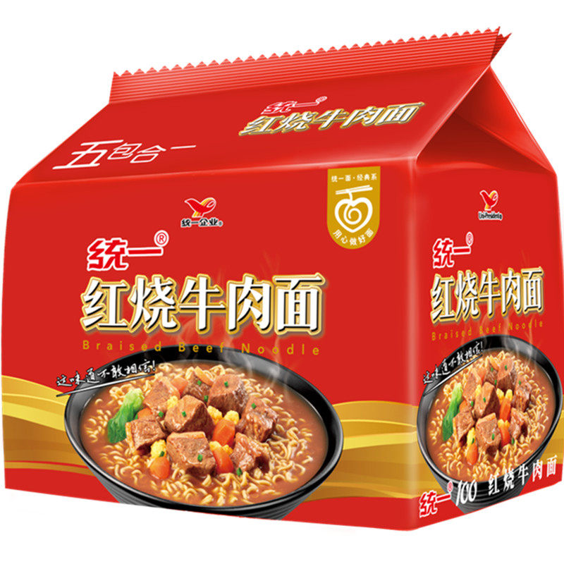 统一 红烧牛肉味 方便面 袋装 500g 8.61元