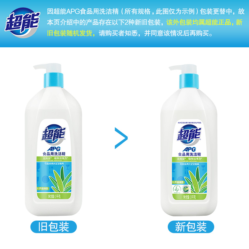 超能 APG洗洁精 芦荟清香 1.1kg*2瓶 家庭装 20.5元