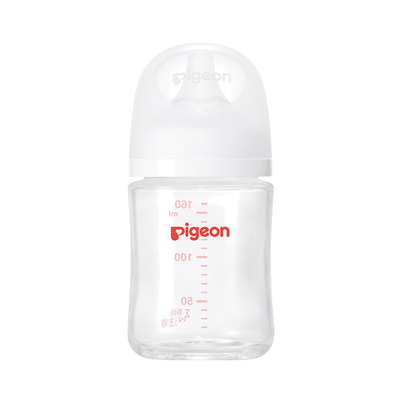 PLUS：贝亲（Pigeon）自然实感第3代 新生婴儿玻璃奶瓶 宽口径 160ml AA260 SS号 0