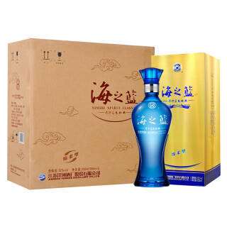 洋河蓝色经典 海之蓝 52度 整箱装白酒 1000ml*2瓶（内含2个礼袋） 口感绵柔浓