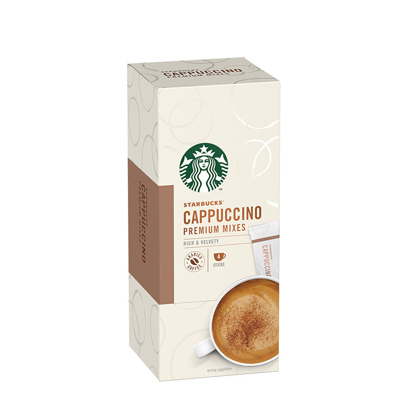 STARBUCKS 星巴克 精品速溶花式咖啡拿铁卡布奇诺4袋装 土耳其原装进口 41.8元