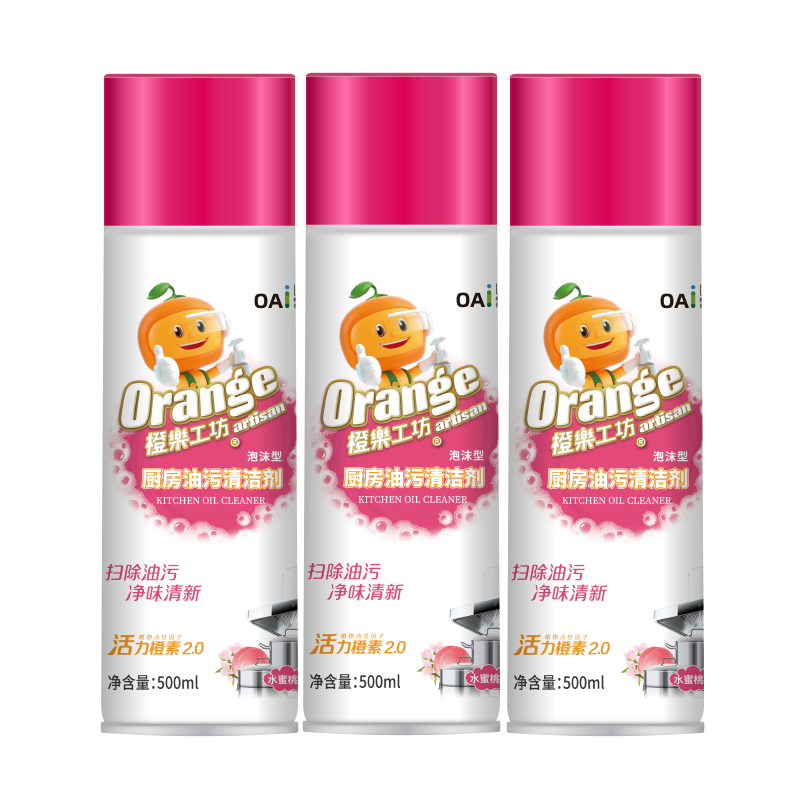 橙乐工坊 Orange Workshop 橙乐工坊 水蜜桃香厨房油污清洁剂 500ml*3瓶 24.9元（需