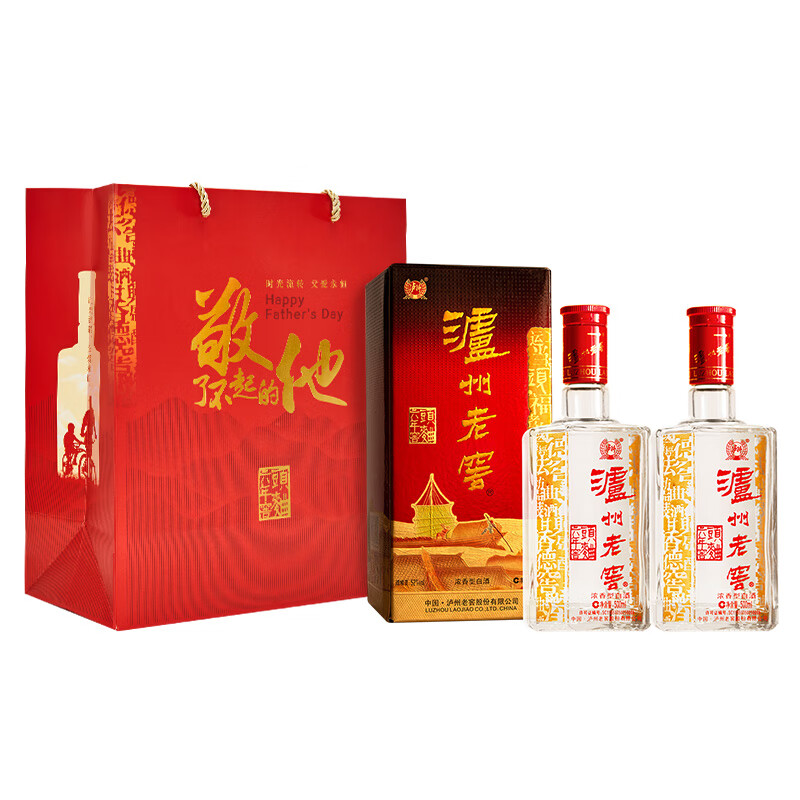 泸州老窖 六年窖头曲 浓香型白酒 52度 500mL 2瓶 107.39元