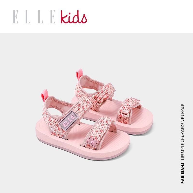百亿补贴：Ellekids ELLE KIDS 2024夏季爆款女童沙滩鞋小女孩时装凉鞋儿童软底