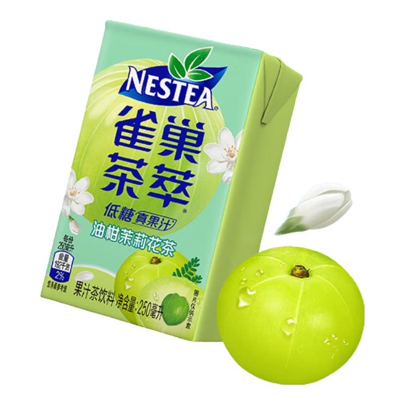 PLUS会员、概率券：雀巢 茶萃油柑茉莉花茶果汁 茶饮料250ml*6联包 6.85元包邮