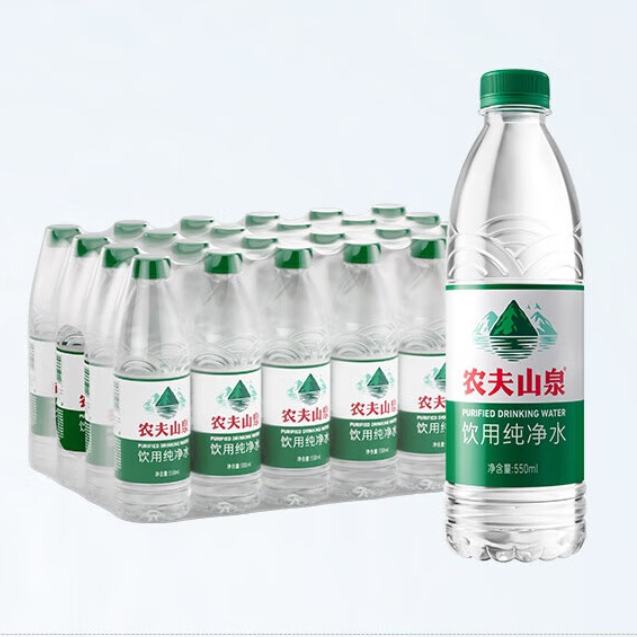 PLUS会员：NONGFU SPRING 农夫山泉 纯净水 550ml*24瓶 25.82元包邮（需用券）