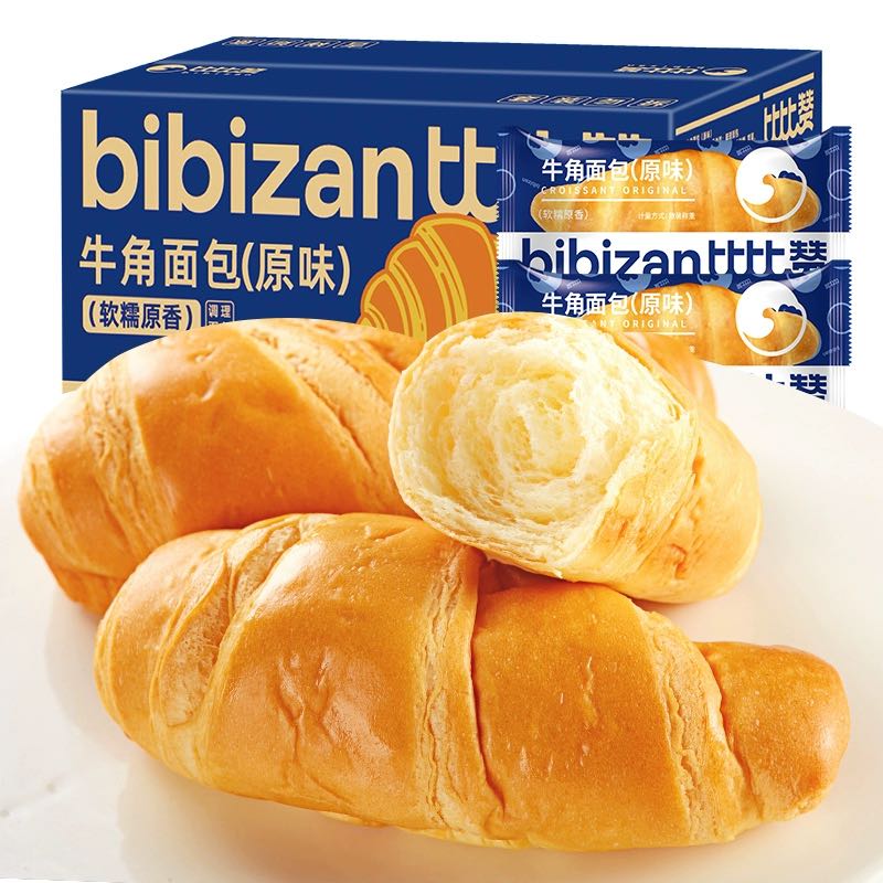 bi bi zan 比比赞 牛角包整箱早餐手撕面包糕点营养代餐速食小零食休闲食品
