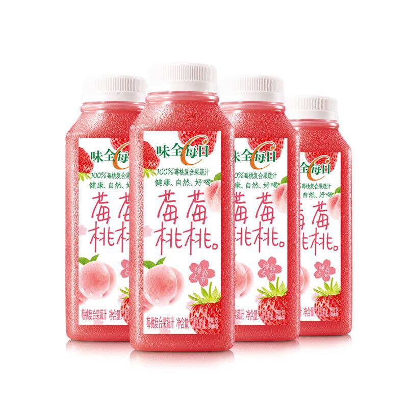 WEICHUAN 味全 每日C莓莓桃桃 300ml*4 100%果汁 冷藏果蔬汁饮料 22.18元（需买3件