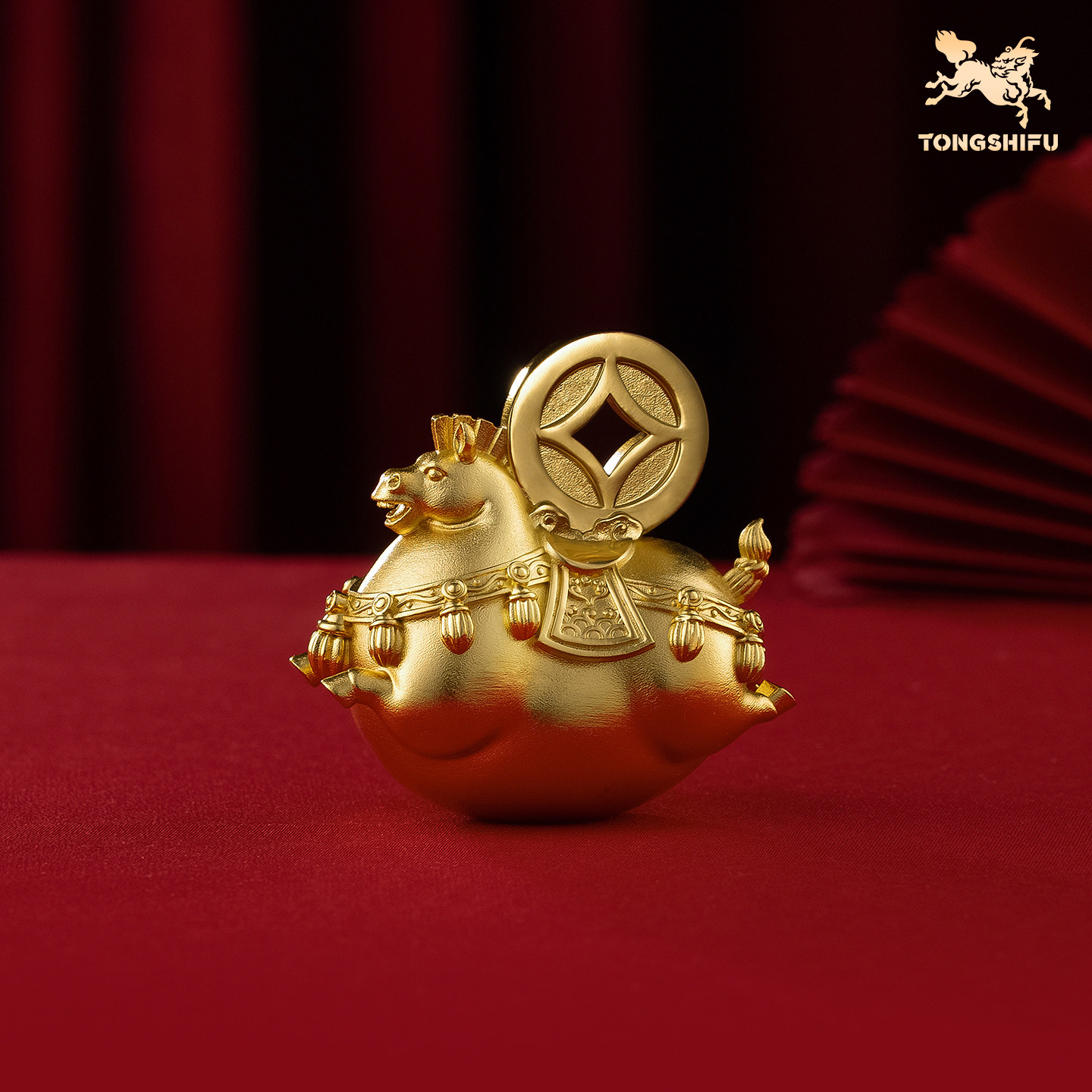 移动端：铜师傅 《马上有财》客厅桌面铜马摆件 家居装饰工艺品 新年 129元