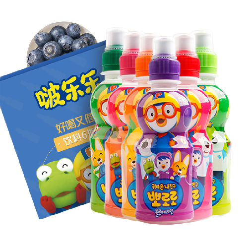 88VIP：Pororo 啵乐乐儿童饮料果汁混合装235ml*6瓶装韩国进口饮品 31.26元（需用券）