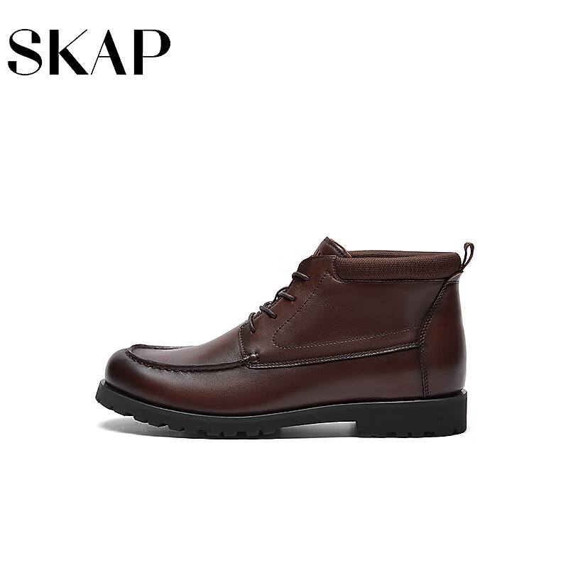 SKAP 圣伽步 2023新款商务休闲男靴低靴皮靴A5S01DD3 深棕 41 580元（需用券）