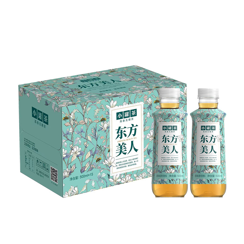88VIP：小罐茶 高香无糖茶饮料东方美人茉莉普洱多口味0糖0卡整箱原味茶500ml