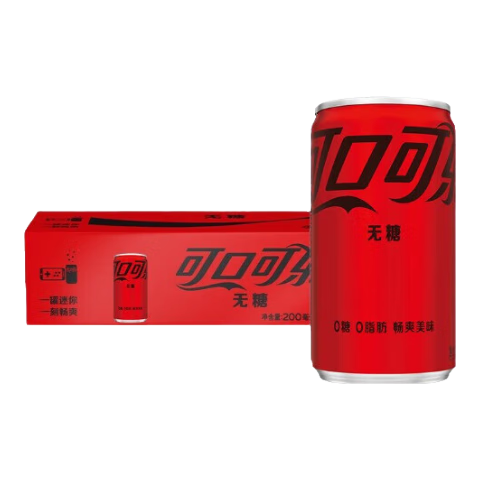 plus、概率券：可口可乐 Coca-Cola 饮料 零度 无糖 200ml*12/组 13.9元（券后11.9元