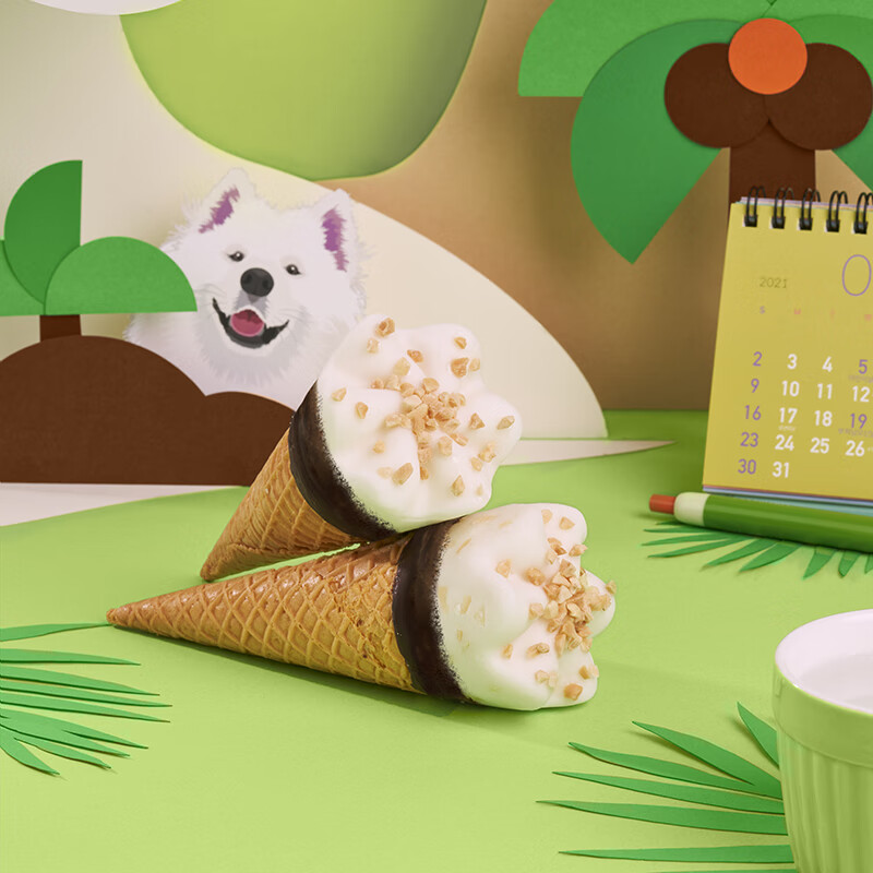 可爱多 和路雪 甜筒萨摩椰椰子口味冰淇淋 65g*4支 8.39元（需用券）
