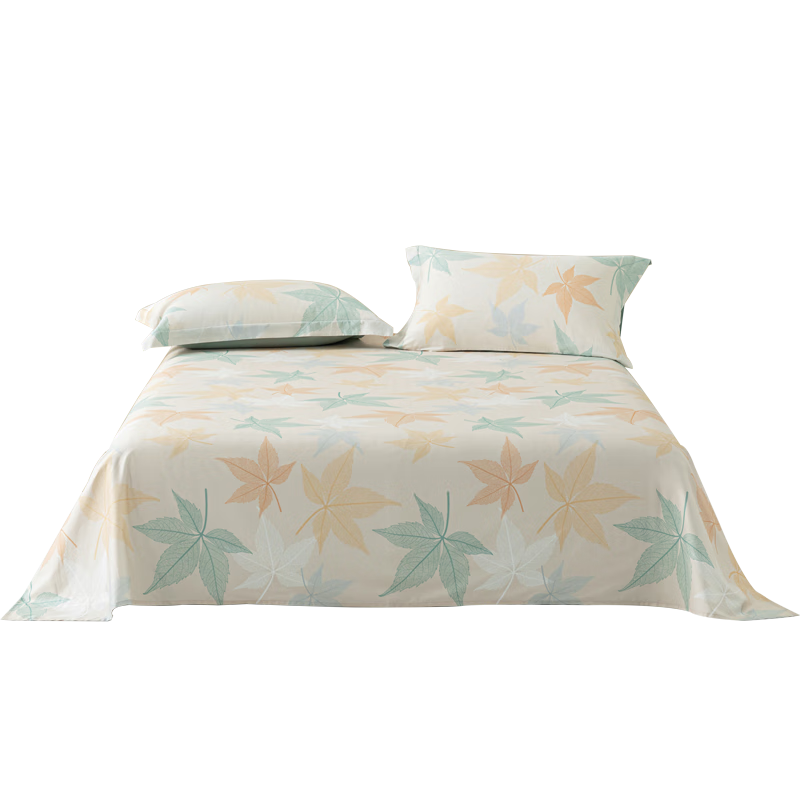 PLUS会员：水星家纺 100﹪纯棉床单全棉床上用品单双人单件被单床罩 200x230cm