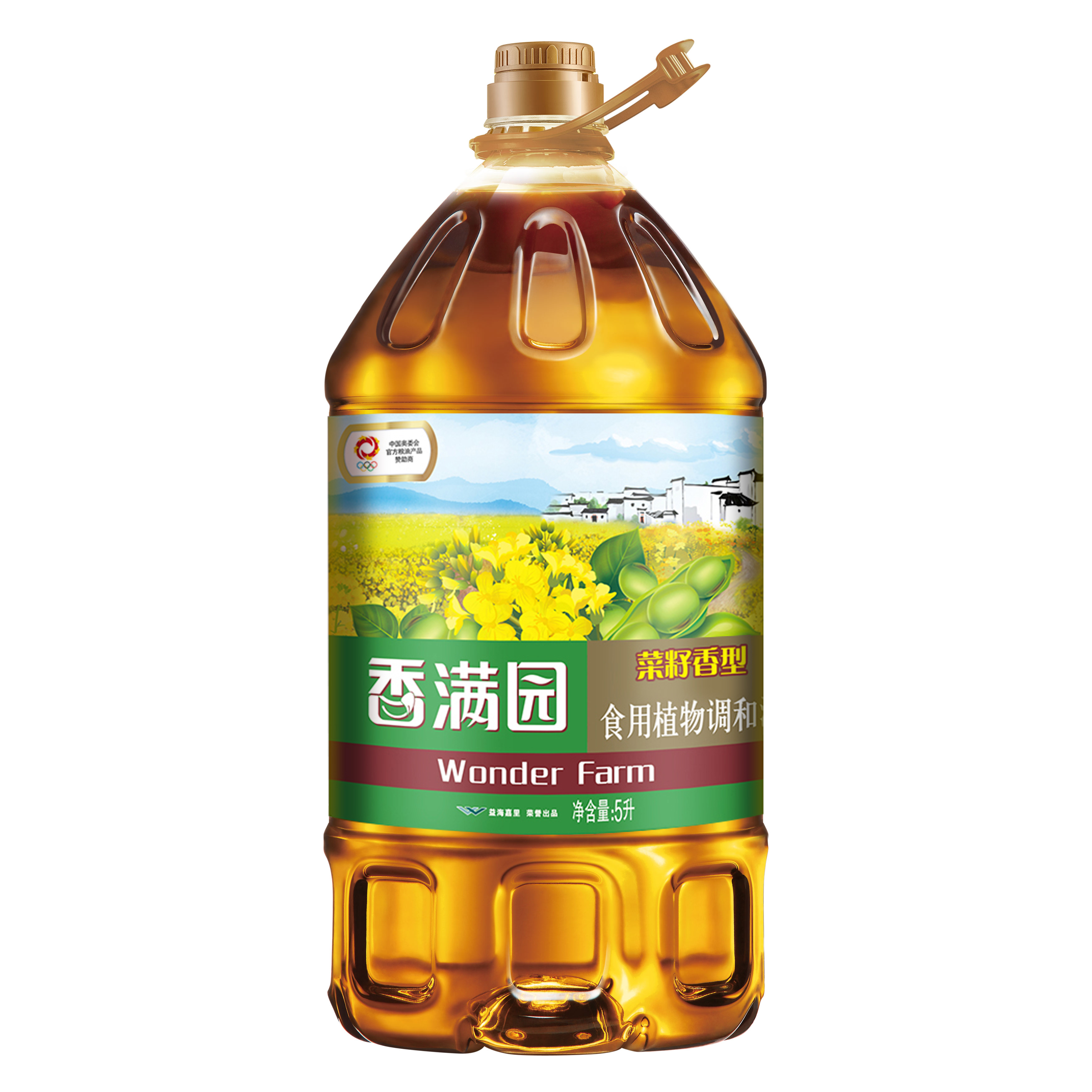 香满园 菜籽香型食用植物调和油做饭炒菜5L单桶整箱 37.9元